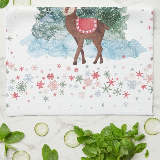 Rot und Grün frohe Weihnachtsbaum Geschirrtuch (Gefaltet)