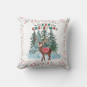 Rot und Grün frohe Weihnachtsbaum Kissen