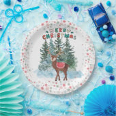 Rot und Grün frohe Weihnachtsbaum Pappteller (Party)