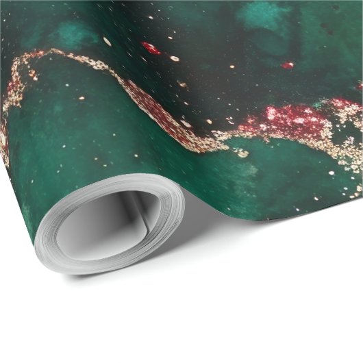 Rot und Grün Geschenkpapier (Rolleneckpunkt)