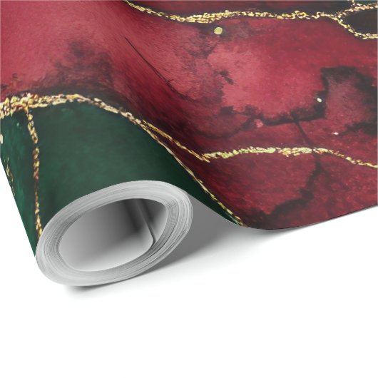 Rot und Grün Geschenkpapier (Rolleneckpunkt)