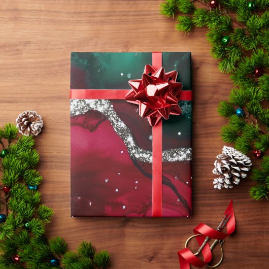Rot und Grün Geschenkpapier (Feiertagsgeschenk)