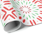 Rot und Grün Geschenkpapier (Rolleneckpunkt)