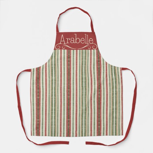 Rot und Grün gestreifte Schürze (Vorderseite)