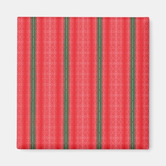 rot und grün gestreiften Hintergrund Magnet (Vorne)