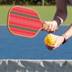 rot und grün gestreiften Hintergrund Pickleball Schläger