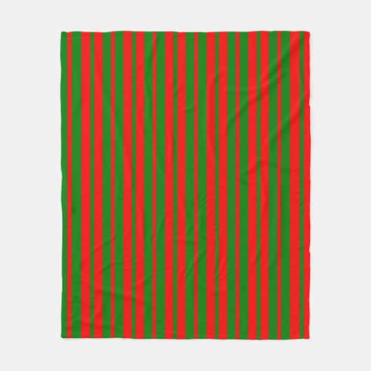 Rot und Grün gestreiftes Design Fleecedecke (Vorderseite)