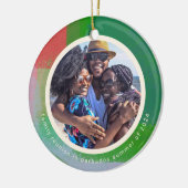 Rot und grün gestrichene Rahmen Zwei Foto Keramik Ornament (Links)