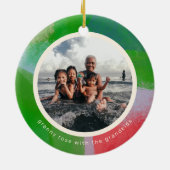 Rot und grün gestrichene Rahmen Zwei Foto Keramik Ornament (Hinten)