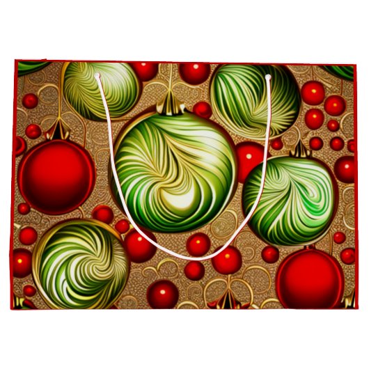 Rot und Grün Große Geschenktüte (Rückseite)