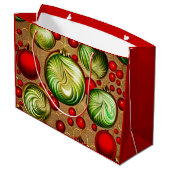 Rot und Grün Große Geschenktüte (Rückseite Schrägansicht)