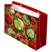 Rot und Grün Große Geschenktüte (Vorderseite Schrägansicht)