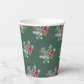 Rot und Grün | Heiligabel Botanisch Pappbecher (Vorderseite)