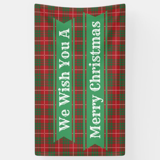 Rot und Grün Kariert Banner (Vertikal)