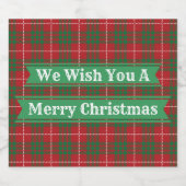 Rot und Grün Kariert Bierflaschenetikett (Einzelnes Label)