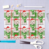Rot und Grün Kariert Champagne Cockapoo Weihnachte Seidenpapier (Handwerk)