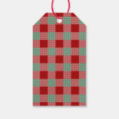 Rot und Grün Kariert frohe Weihnachten Geschenkanhänger (Rückseite)
