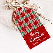 Rot und Grün Kariert frohe Weihnachten Geschenkanhänger