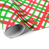 Rot und Grün kariert frohe Weihnachtsfeiertage Geschenkpapier (Rolleneckpunkt)