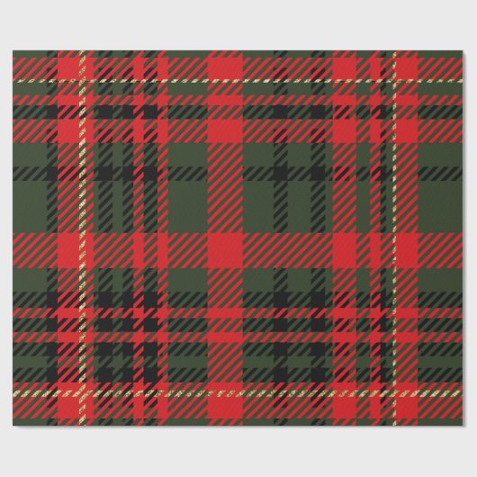 Rot und Grün Kariert Geschenkpapier (Flach)