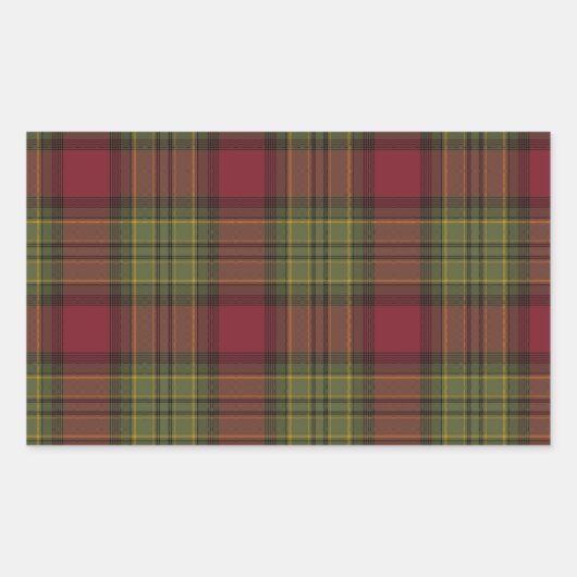 Rot und Grün Kariert Rechteckiger Aufkleber (Vorderseite)