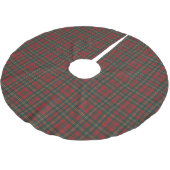 Rot und Grün kariert Tartan Polyester Weihnachtsbaumdecke (Schrägansicht)