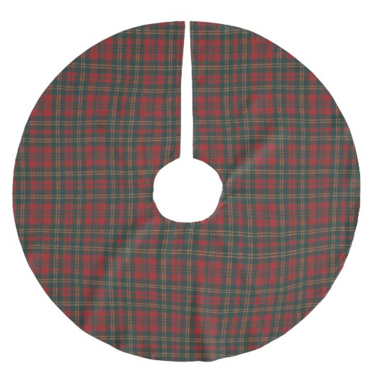 Rot und Grün kariert Tartan Polyester Weihnachtsbaumdecke (Vorderseite)