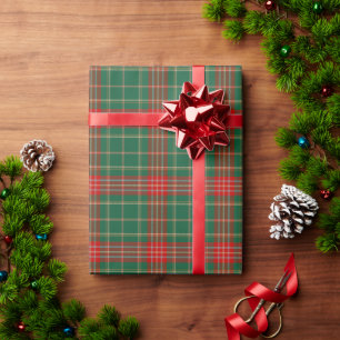 Rot und Grün kariert zu Weihnachten Geschenkpapier