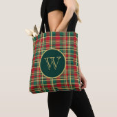 Rot und Grün - Karierte Monogramm Tasche (Von Nahem)