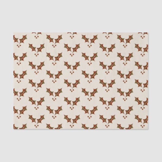 Rot und Grün Karierter Weihnachtsmistletoe Seidenpapier (Vorderseite)