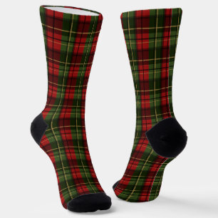 Rot und grün kariertes Tartan-Festtagsmuster Socken