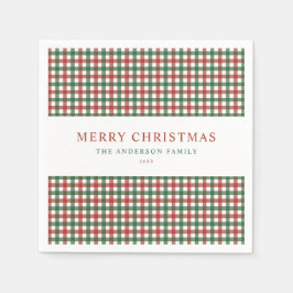 Rot und Grün Karo Weihnachten Serviette