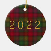 Rot und grün, Keramik mit Tartan Ornament (Vorne)