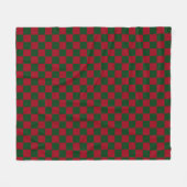 Rot und Grün Klassischer Weihnachts-Schachbrettdru Fleecedecke (Vorderseite (Horizontal))