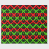 Rot und Grün mit braunem Muster Geschenkpapier (Flach)