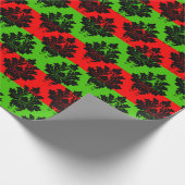 Rot und Grün mit braunem Muster Geschenkpapier (Ecke)