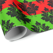 Rot und Grün mit braunem Muster Geschenkpapier (Rolleneckpunkt)