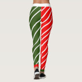 Rot und Grün mit Candy Cane gestreift Leggings (Rückseite)