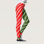 Rot und Grün mit Candy Cane gestreift Leggings (Rechts)