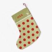 Rot und grün mit Foto und Vorname Kleiner Weihnachtsstrumpf (Rückseite (Hängend))