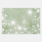 Rot und Grün mit weißer Poinsettia und Blume Geschenkpapier Set (Vorderseite 2)