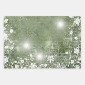 Rot und Grün mit weißer Poinsettia und Blume Geschenkpapier Set (Vorderseite 3)