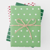 Rot und Grün Moderne Muster Weihnachten Geschenkpapier Set (Beispiel)