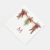 Rot und Grün Monogramm Weihnachten Serviette (Ecke)