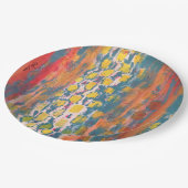 Rot und Grün Pappteller (Schrägansicht)