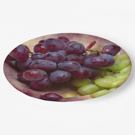 Rot und Grün Pappteller (Schrägansicht)