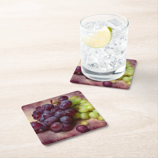 Rot und Grün Rechteckiger Pappuntersetzer (Vor Ort)