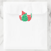 Rot und Grün Runder Aufkleber (Tasche)