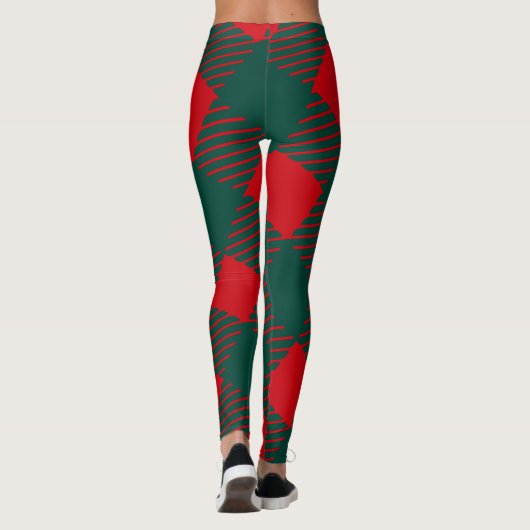 Rot und grün Square Box Modern Einfach für sie Leggings (Rückseite)