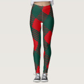 Rot und grün Square Box Modern Einfach für sie Leggings (Vorderseite)